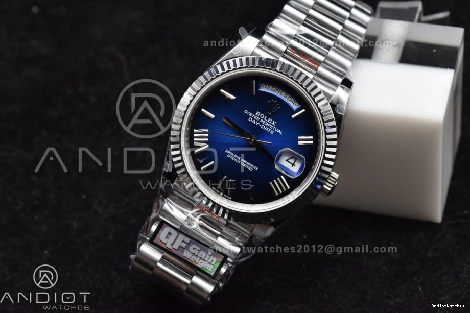 Dial V4 724 Weight) Edition SS QF Practical Blue (Gain A2836 DayDate 904L Bracelet Black Best Steel on 40 President 0419